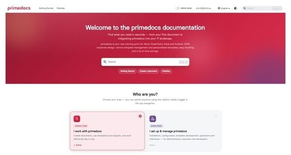 primedocs-Dokumentation EN